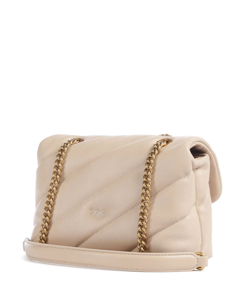 Pinko Love Puff Mini New Buckle Schultertasche beige/grigio fumo/antique gold