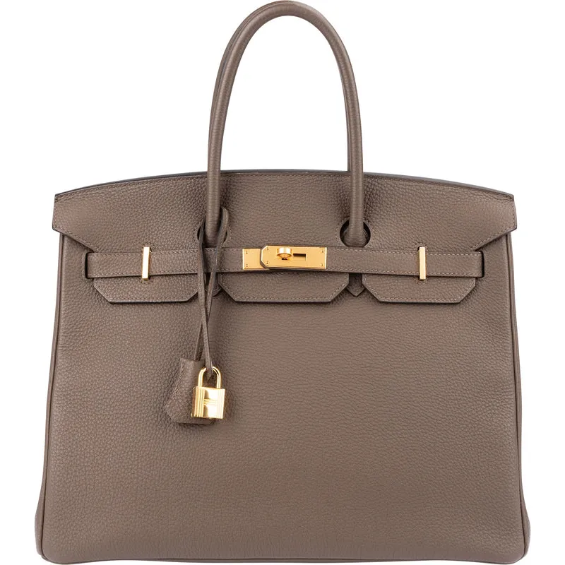 Hermès Taupe Togo Leather Birkin 35 Handbag