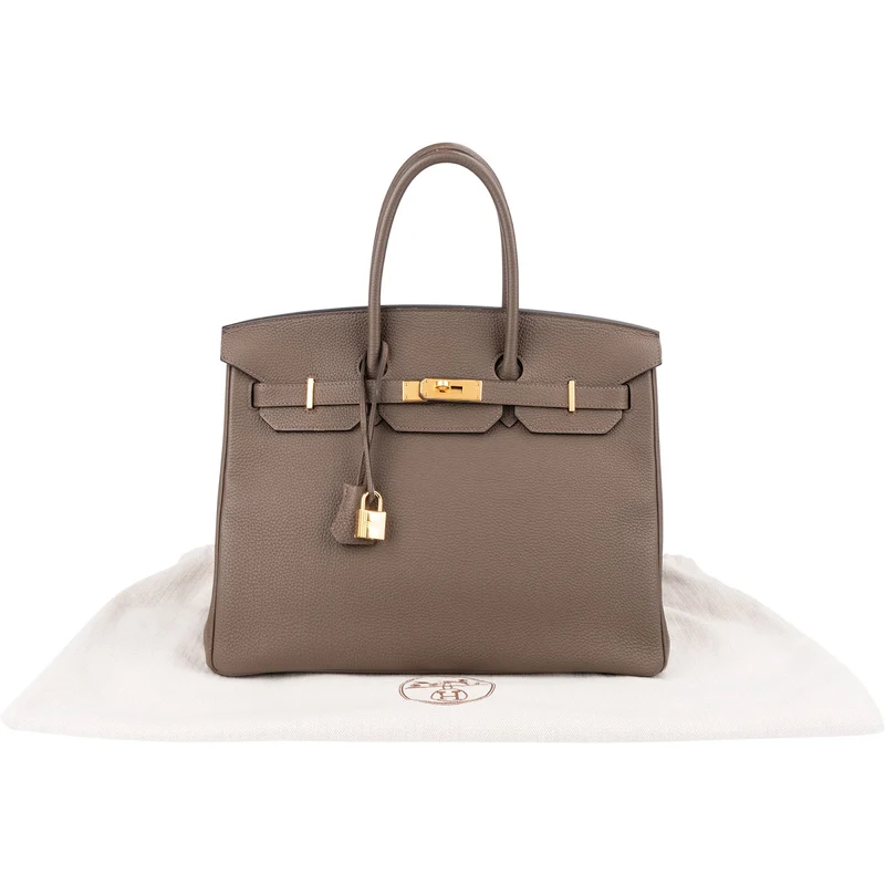 Hermès Taupe Togo Leather Birkin 35 Handbag