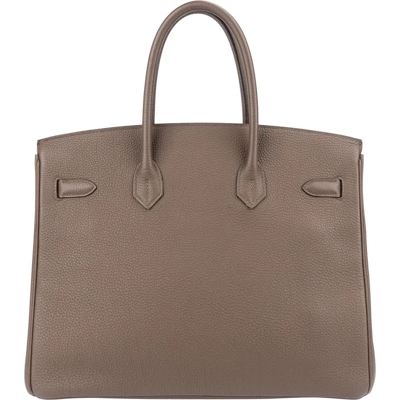 Hermès Taupe Togo Leather Birkin 35 Handbag