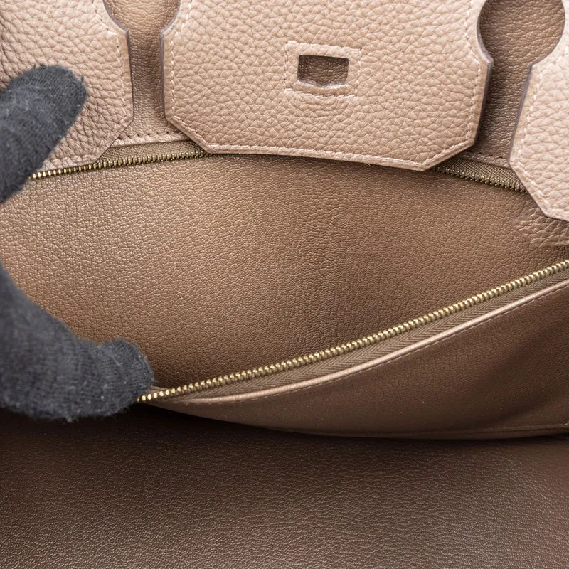 Hermès Taupe Togo Leather Birkin 35 Handbag