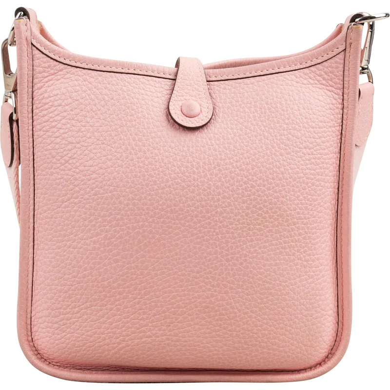Hermès Rose Sakura Clemence Leather Mini Evelyne 16 Crossbody Bag
