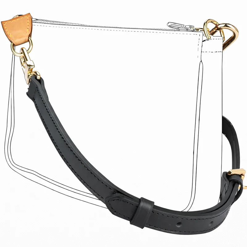 Schulterriemen Schwarz (Schmal / Verstellbar) - Pochette Accessoires