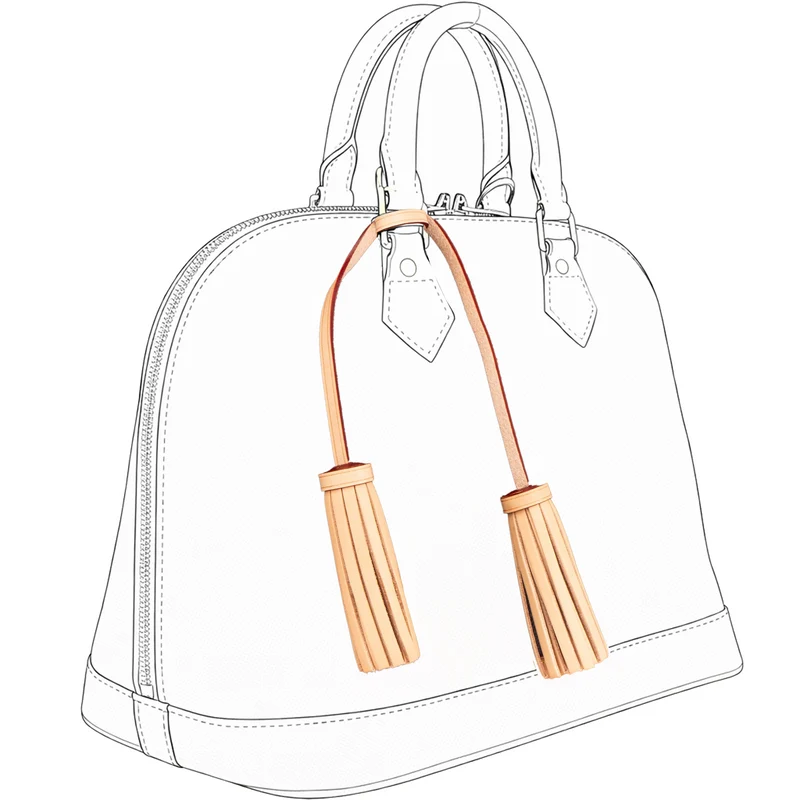 Vachetta Double Fringe Quaste / Tassel Taschenanhänger