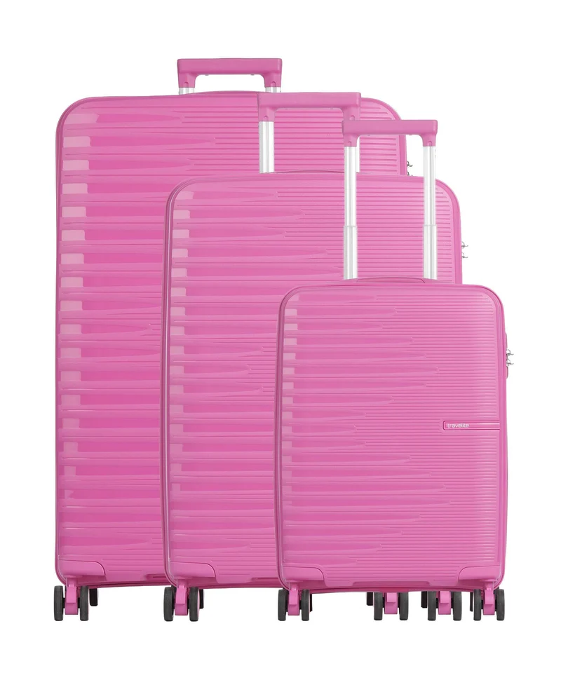 Travelite Pacific 4-Rollen Trolley Set pink