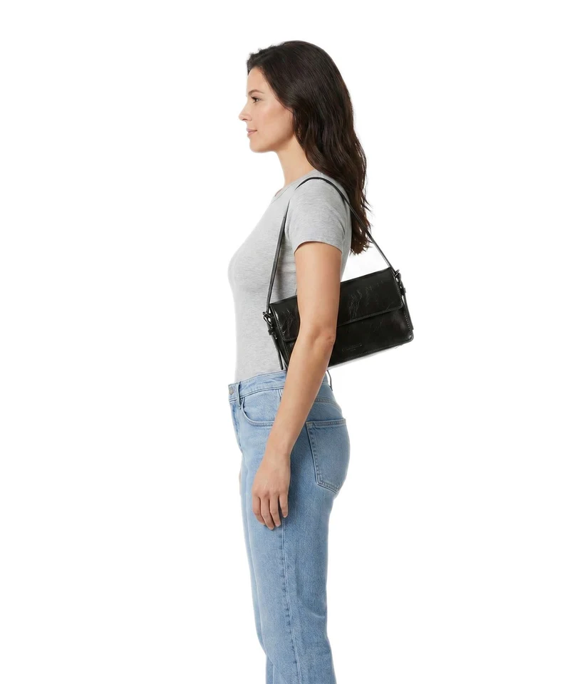 Liebeskind Audrey Recycled Lack Distressed S Schultertasche deep soil