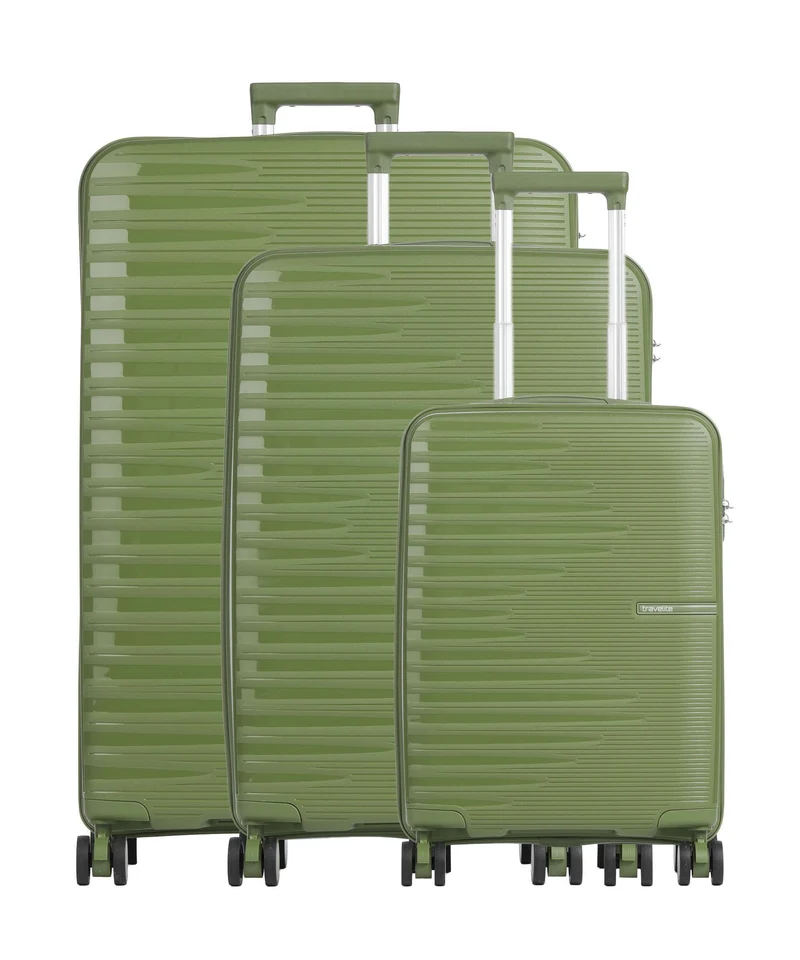 Travelite Pacific 4-Rollen Trolley Set olive