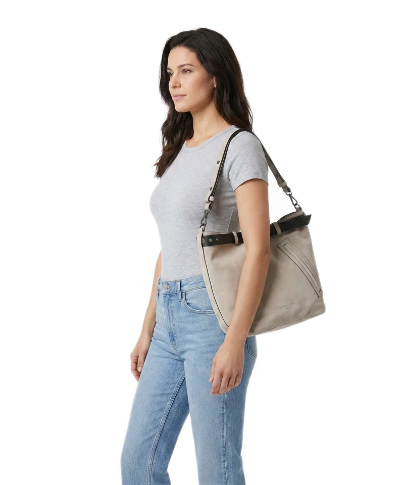 Liebeskind Zita Hydro Suede L Bucket Handtasche beige