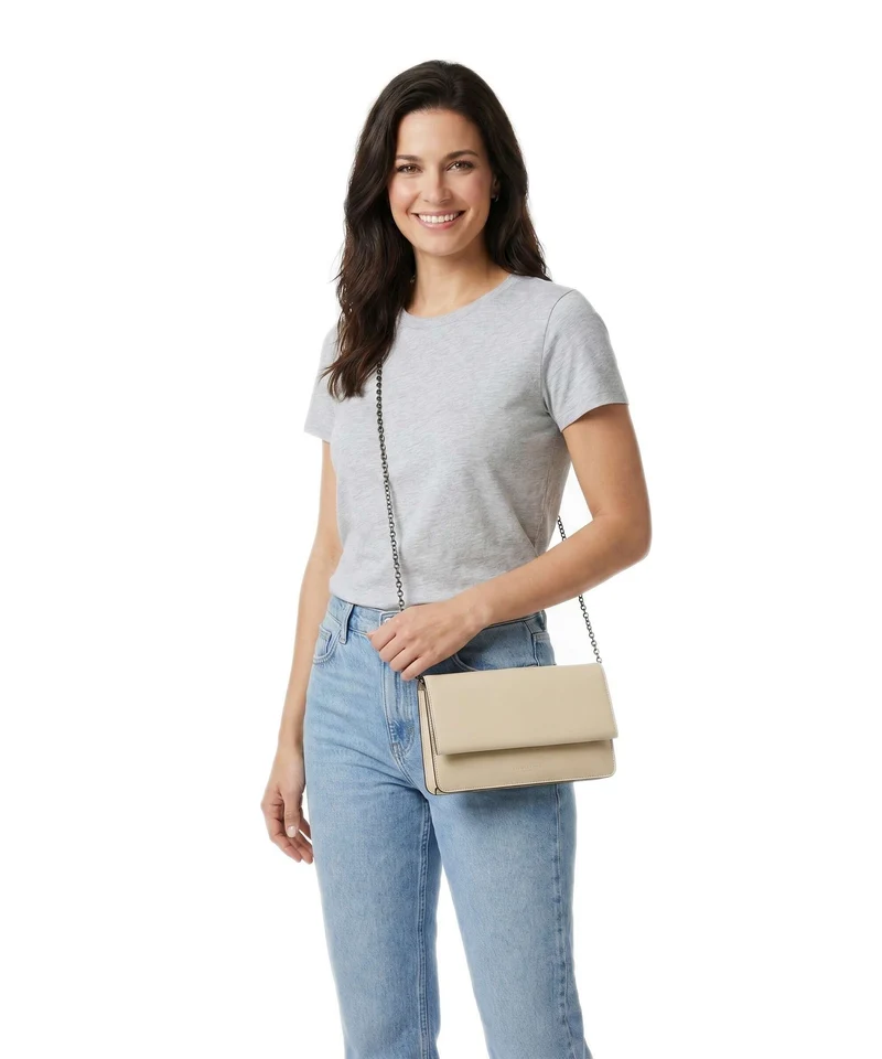 Liebeskind Audrey Recycled Lack Distressed S Umhängetasche biscotti