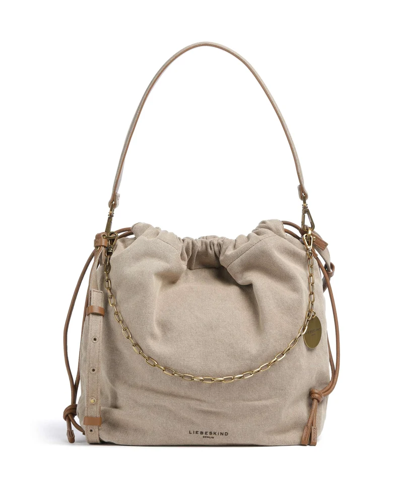 Liebeskind Lya II Denim M Bucket Handtasche beige