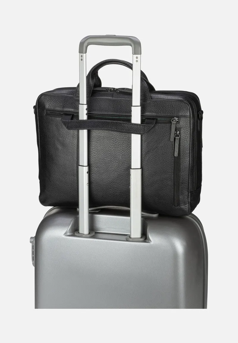 Stockholm Business Bag L 2 Comp Black - Aktentasche