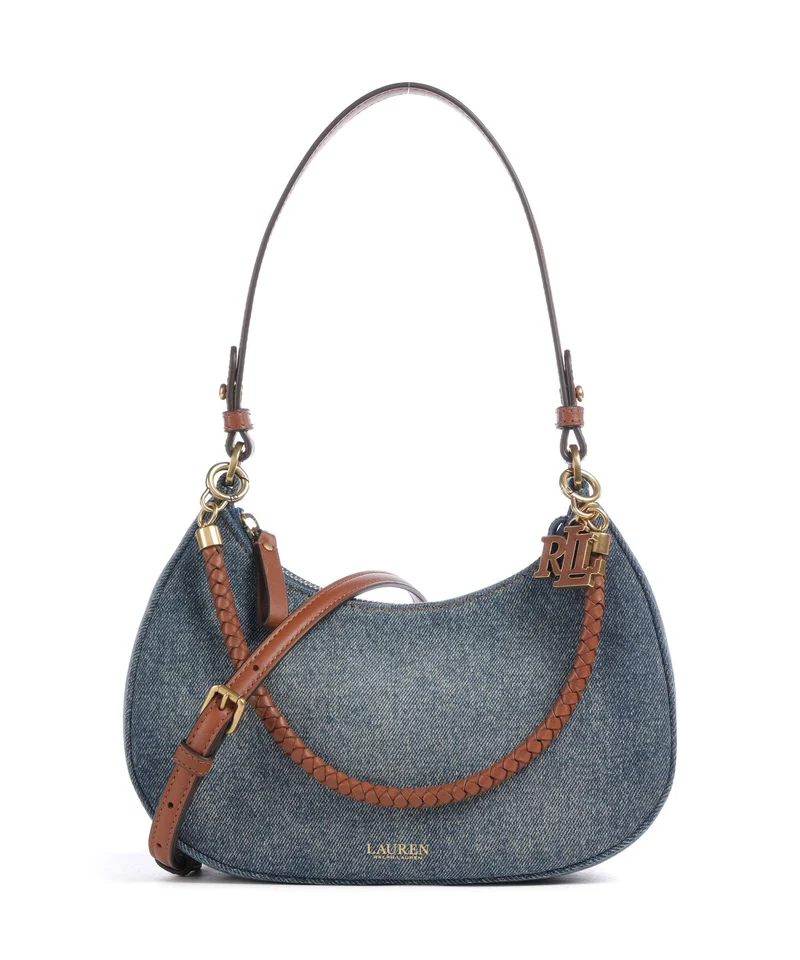 Lauren Ralph Lauren Marcy Medium Schultertasche oxford blue/lauren tan