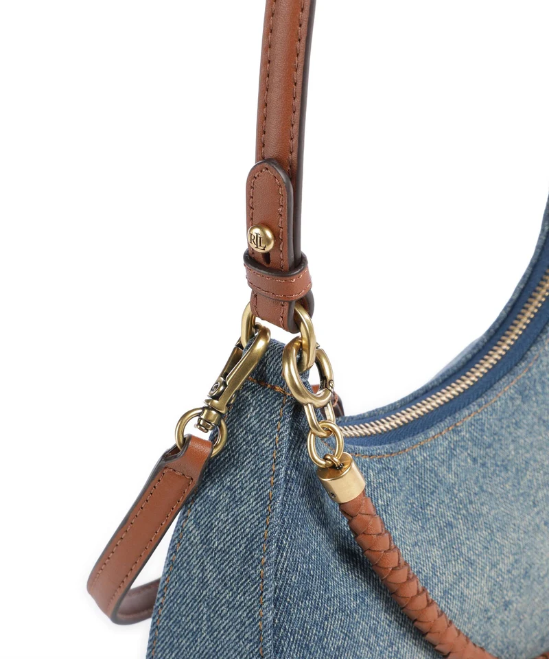 Lauren Ralph Lauren Marcy Medium Schultertasche oxford blue/lauren tan