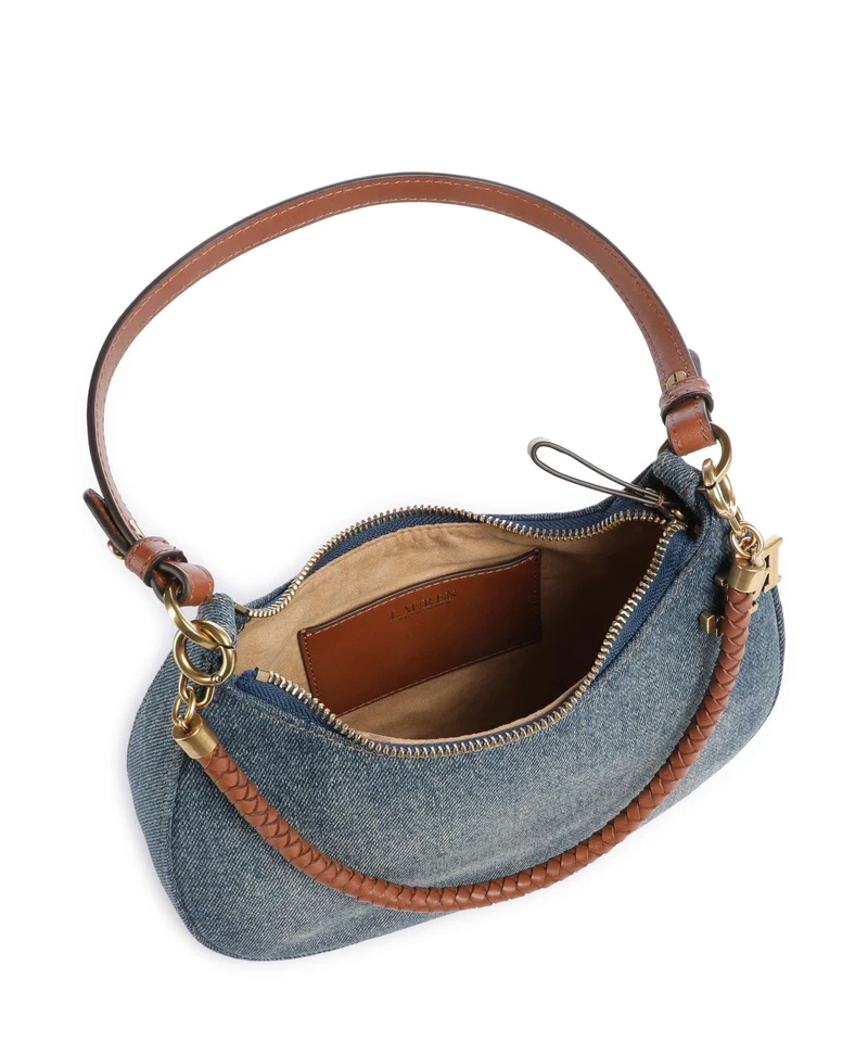 Lauren Ralph Lauren Marcy Medium Schultertasche oxford blue/lauren tan