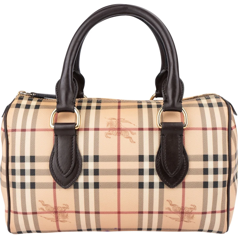 Burberry Haymarket Check Coated Canvas Boston 30 Handbag