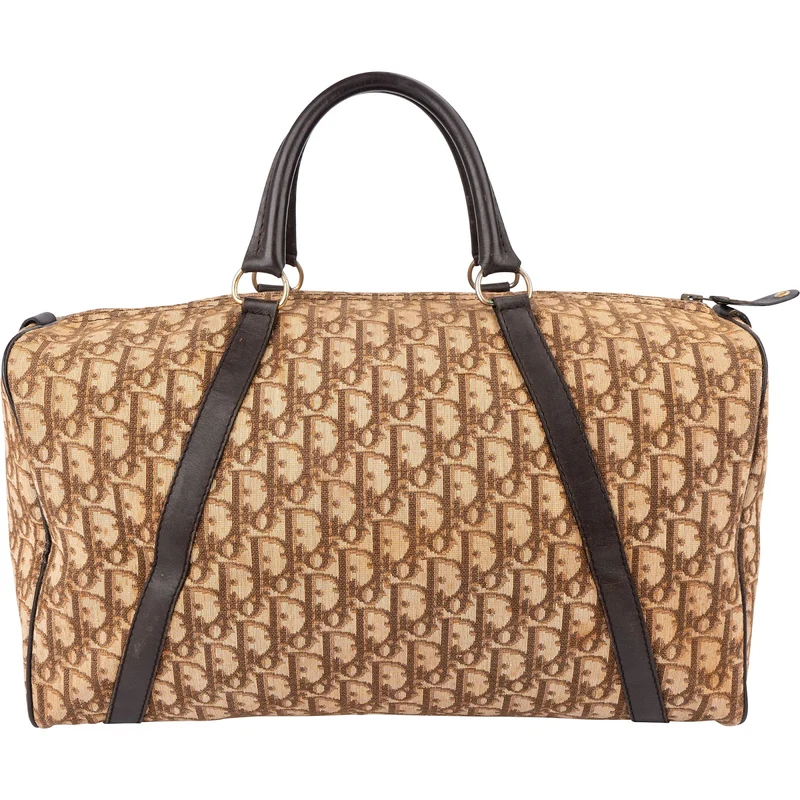 Christian Dior Trotter Monogram Canvas Boston 40 Handbag