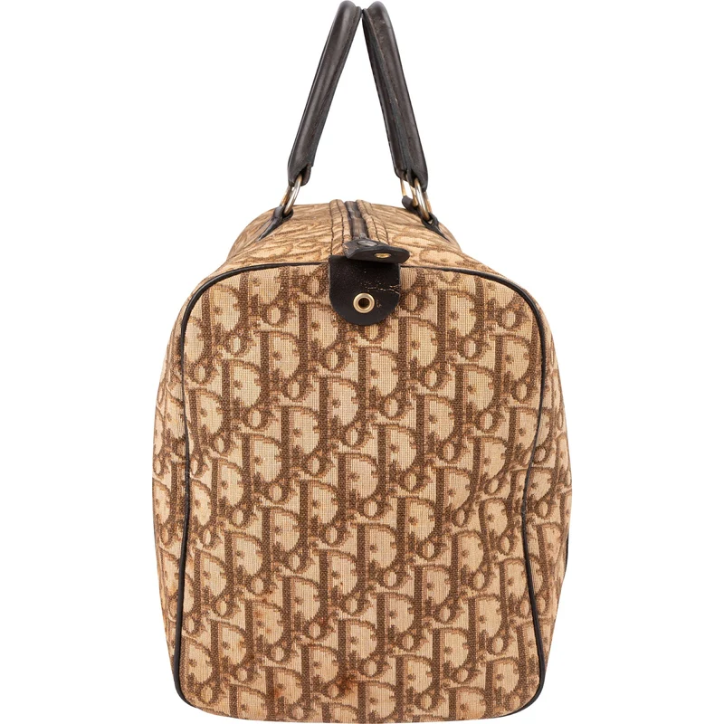 Christian Dior Trotter Monogram Canvas Boston 40 Handbag