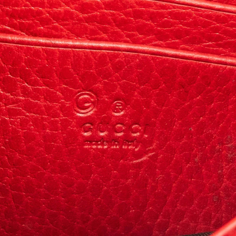 Gucci Pebbled Leather Interlocking GG Wallet On Chain Crossbody Bag