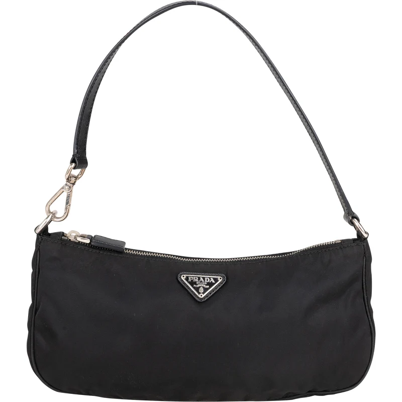 Prada Black Nylon Triangle Shoulder Bag