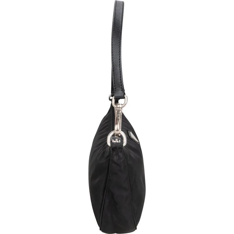 Prada Black Nylon Triangle Shoulder Bag