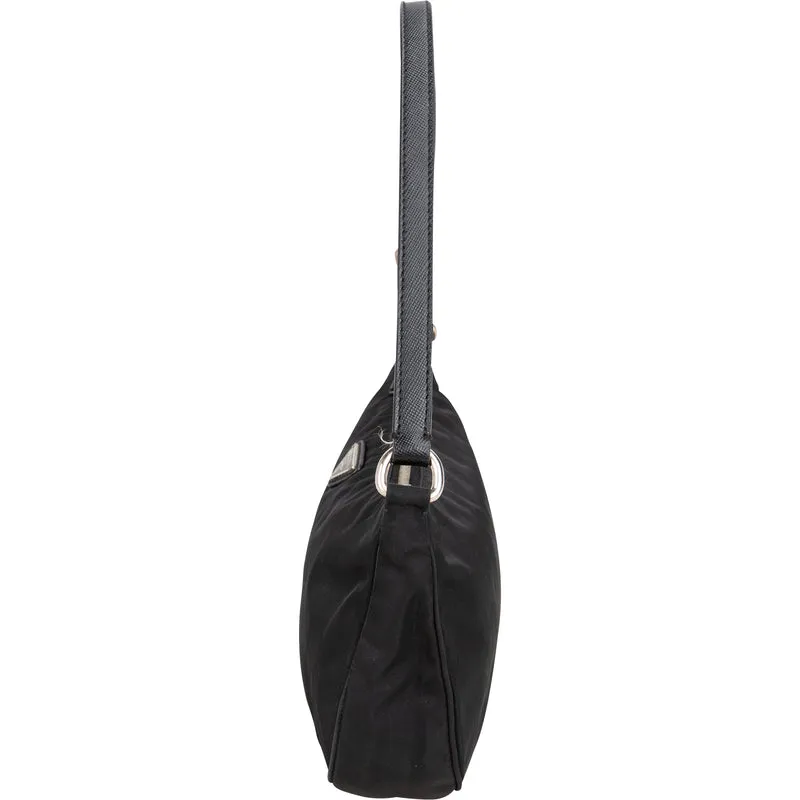 Prada Black Nylon Triangle Shoulder Bag