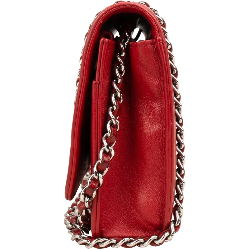 Chanel Leather Camellia Wallet On Chain Crossbody Bag