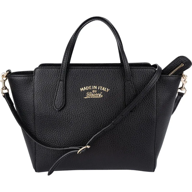 Gucci Pebbled Leather Swing Small Tote Shopper Handbag
