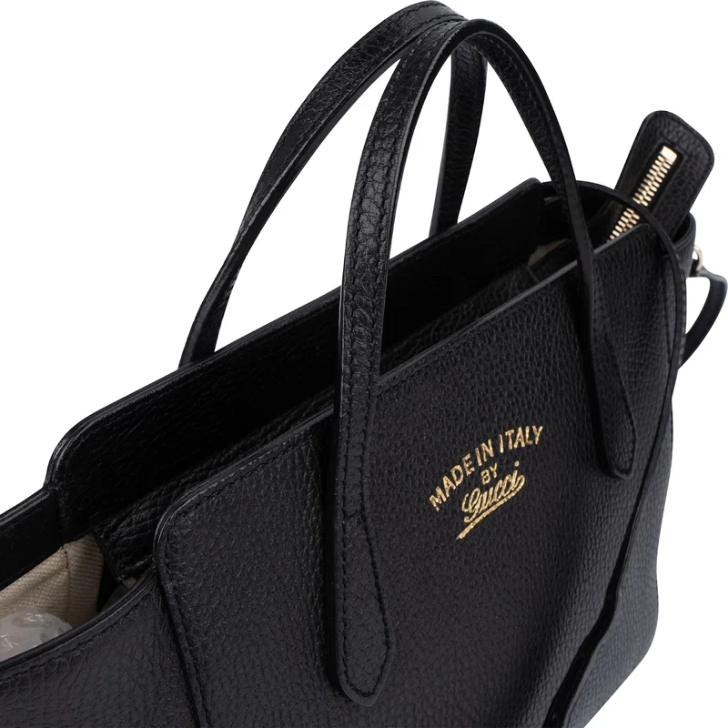 Gucci Pebbled Leather Swing Small Tote Shopper Handbag