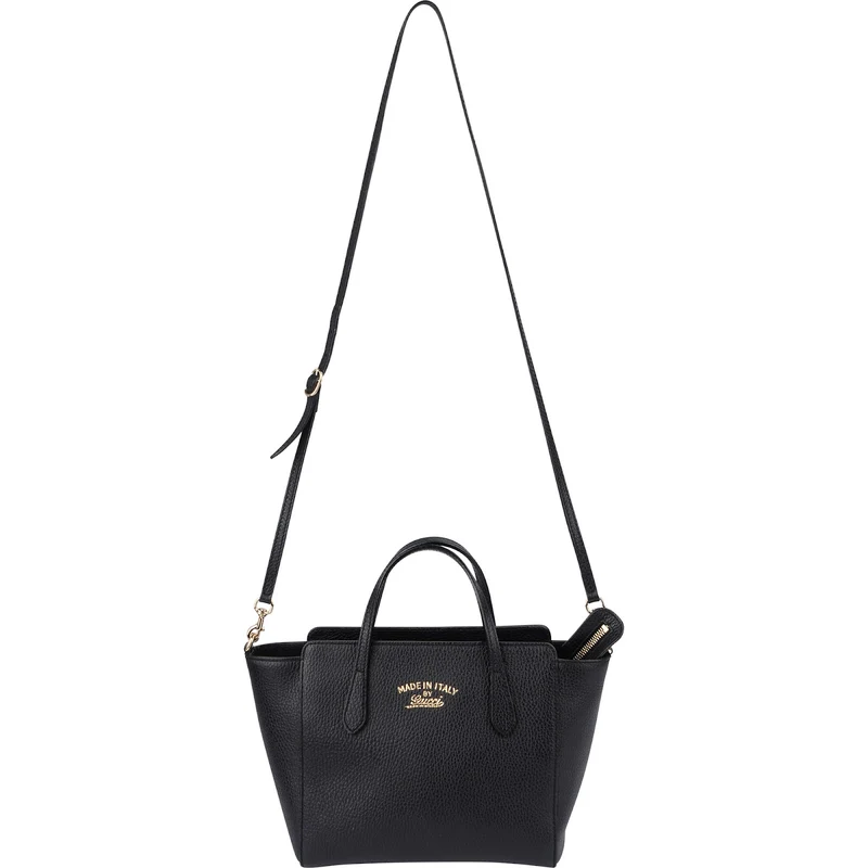 Gucci Pebbled Leather Swing Small Tote Shopper Handbag
