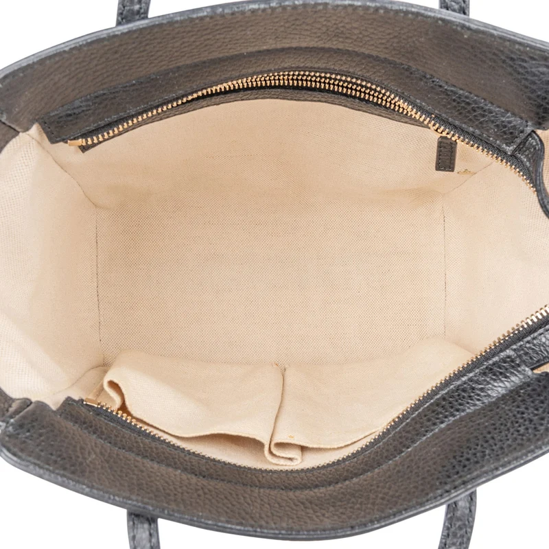 Gucci Pebbled Leather Swing Small Tote Shopper Handbag
