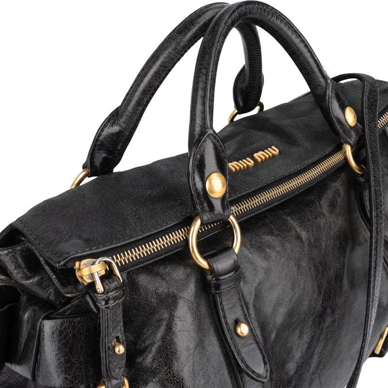 Miu Miu Vitello Lux Leather City Handbag