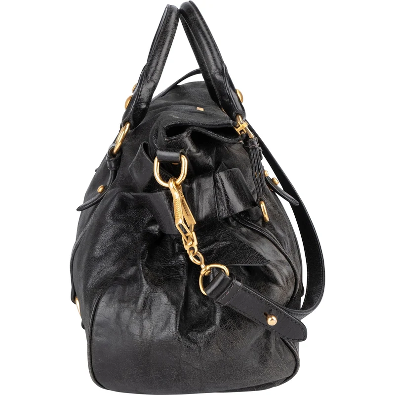 Miu Miu Vitello Lux Leather City Handbag