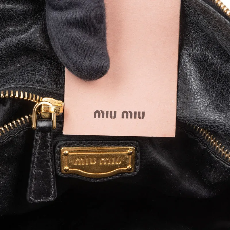 Miu Miu Vitello Lux Leather City Handbag