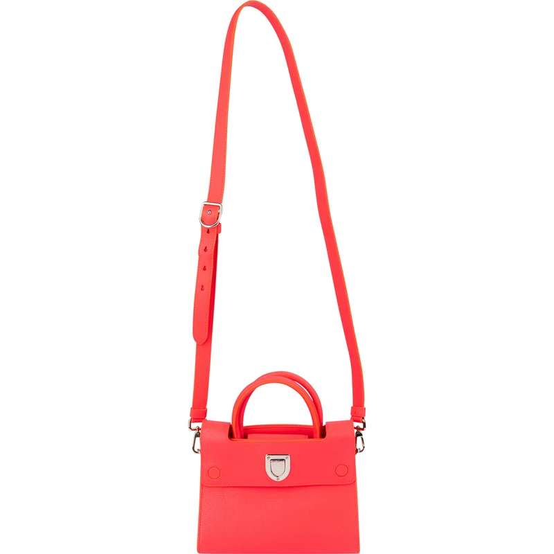 Christian Dior Neon Pink Grained Calfskin Mini Diorever Crossbody Handbag