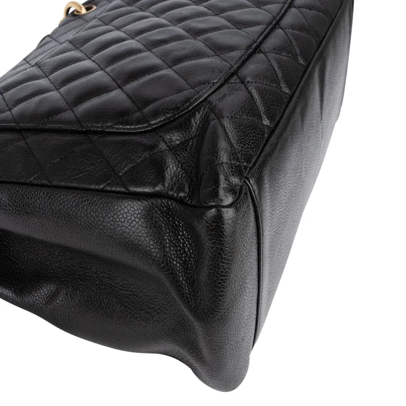 Chanel Quilted Caviar Leather Grand Shopping Tote Shoulder Bag