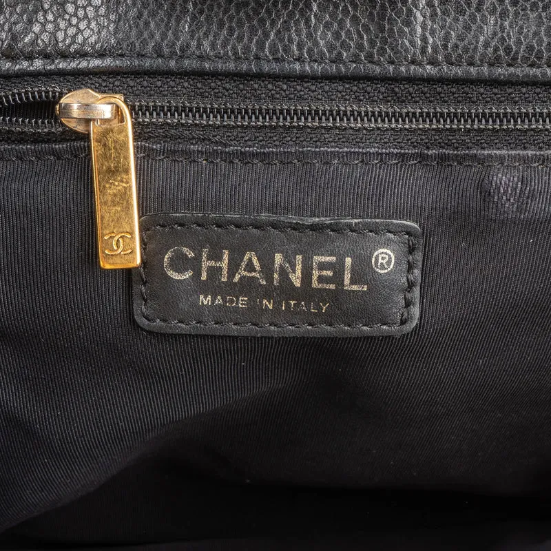 Chanel Quilted Caviar Leather Grand Shopping Tote Shoulder Bag