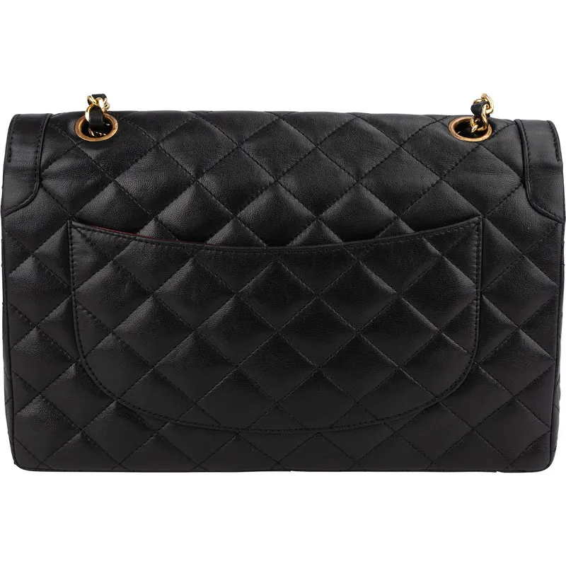 Chanel Quilted Lambskin Bicolor Double Flap Shoulder Bag