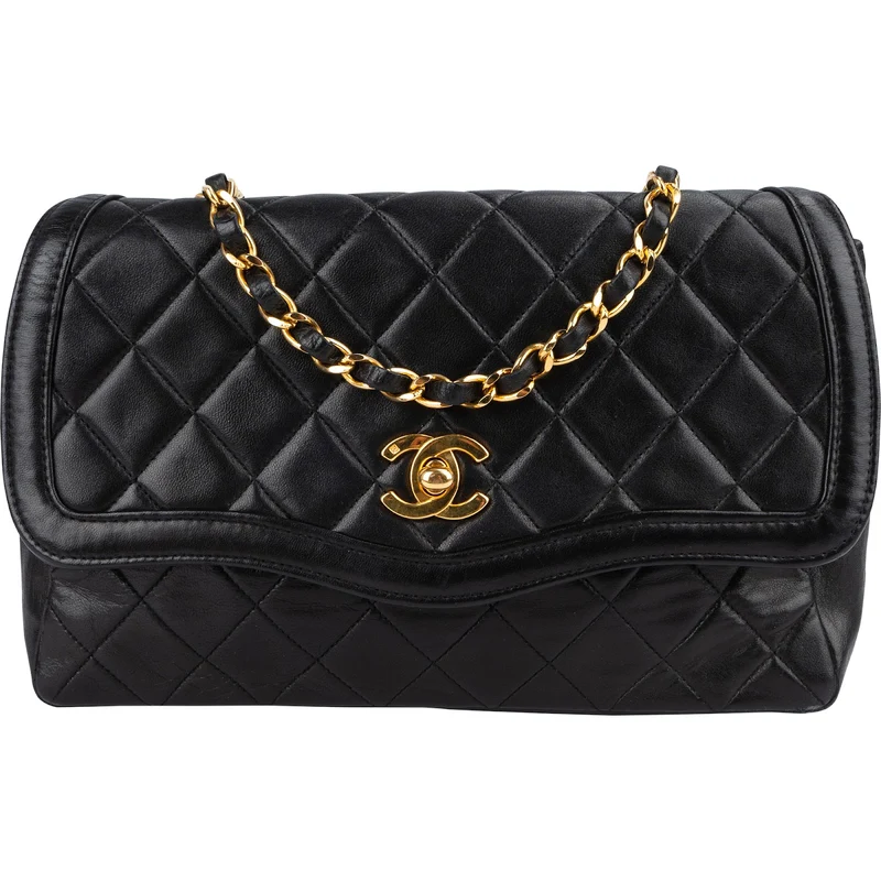 Chanel Quilted Lambskin 24K Gold Single Flap Crossbody Bag
