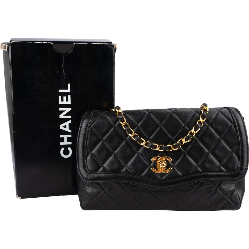 Chanel Quilted Lambskin 24K Gold Single Flap Crossbody Bag