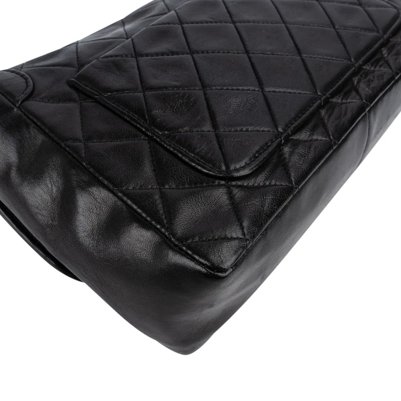Chanel Quilted Lambskin 24K Gold Single Flap Crossbody Bag