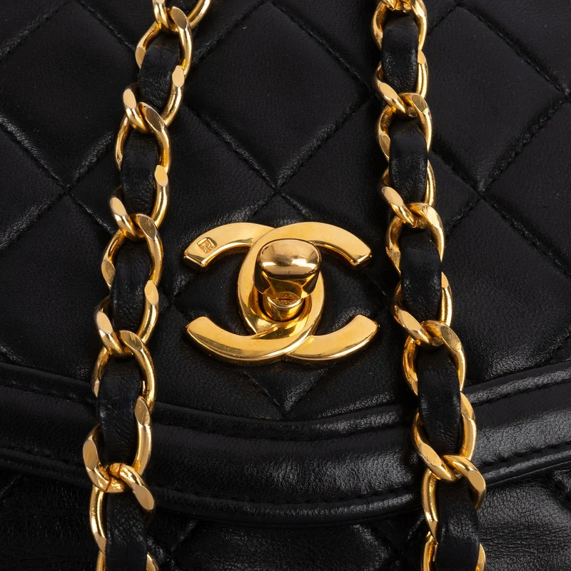 Chanel Quilted Lambskin 24K Gold Single Flap Crossbody Bag