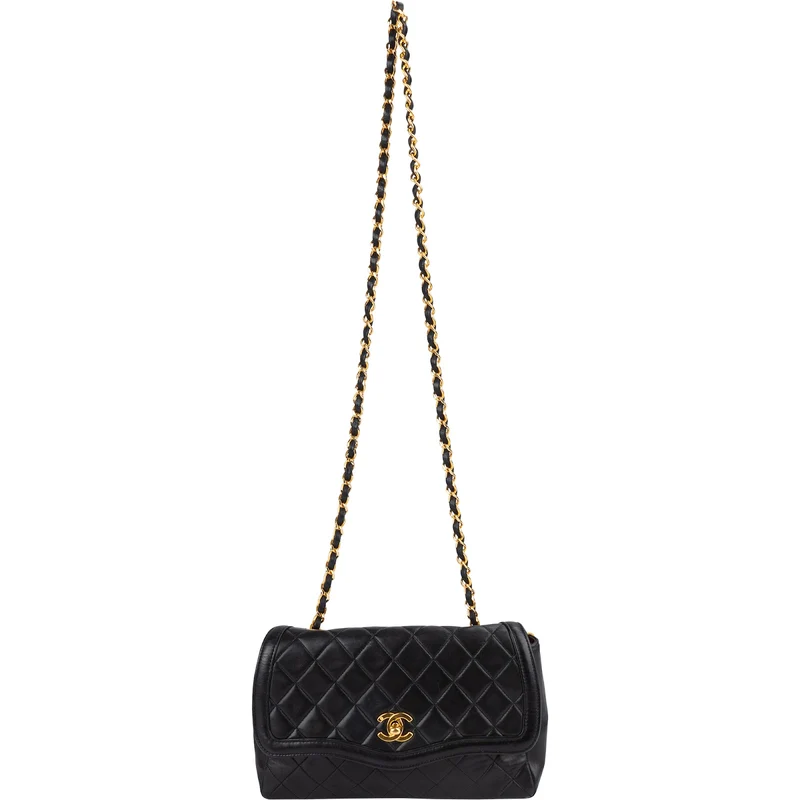 Chanel Quilted Lambskin 24K Gold Single Flap Crossbody Bag