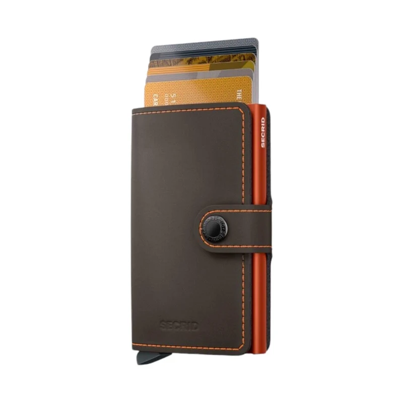 Secrid wallets MM matte truffle & orange