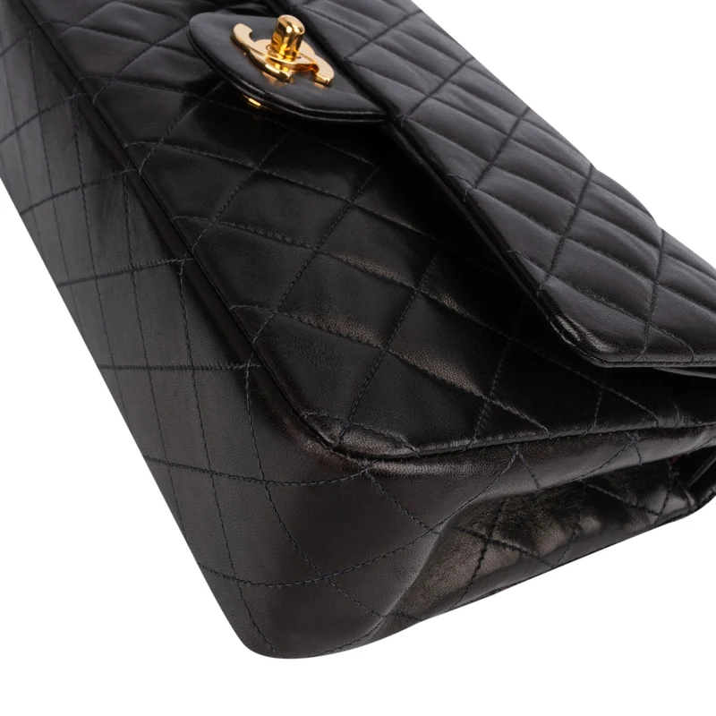 Chanel Quilted Lambskin 24K Gold Medium Double Flap Shoulder Bag