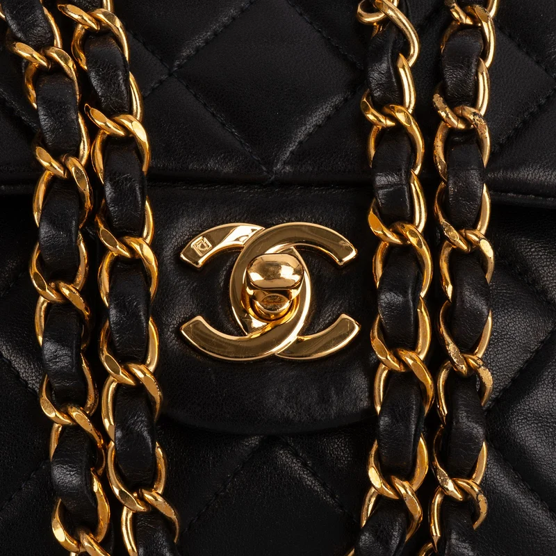 Chanel Quilted Lambskin 24K Gold Medium Double Flap Shoulder Bag