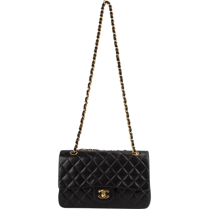 Chanel Quilted Lambskin 24K Gold Medium Double Flap Shoulder Bag