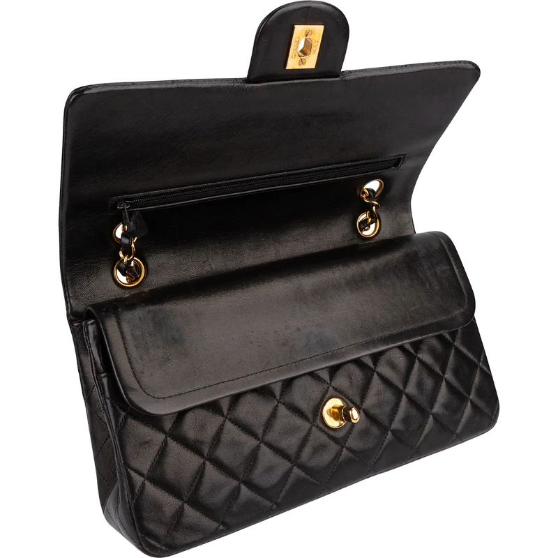 Chanel Quilted Lambskin 24K Gold Medium Double Flap Shoulder Bag