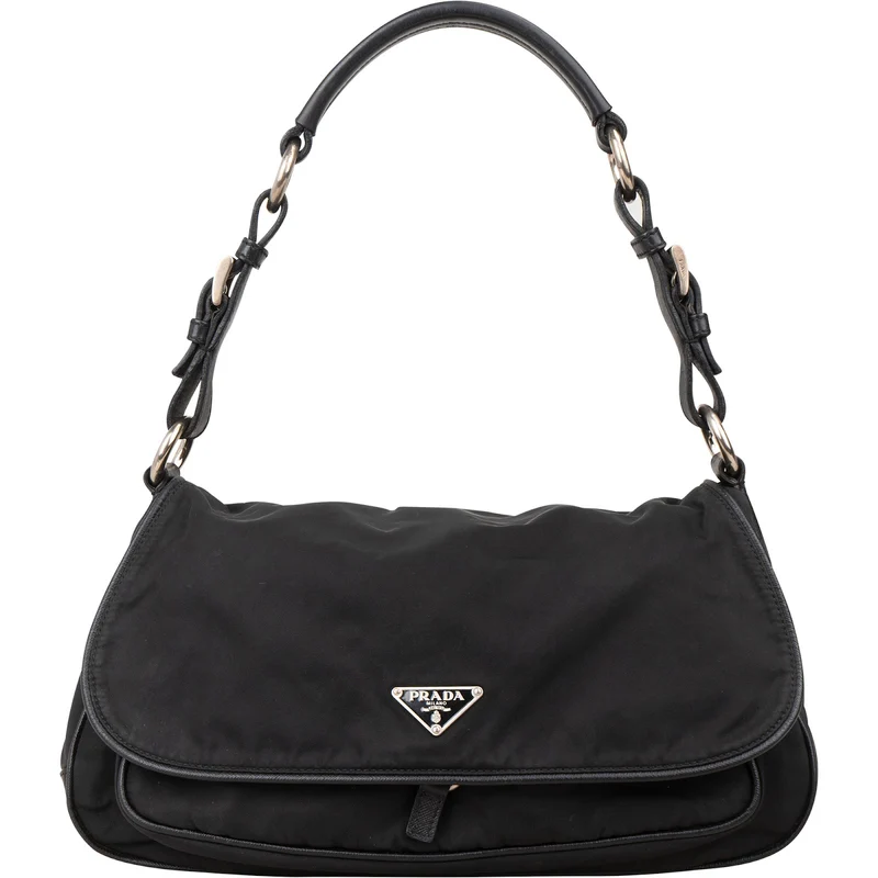 Prada Tessuto Nylon Triangle Flap Pocket Shoulder Bag