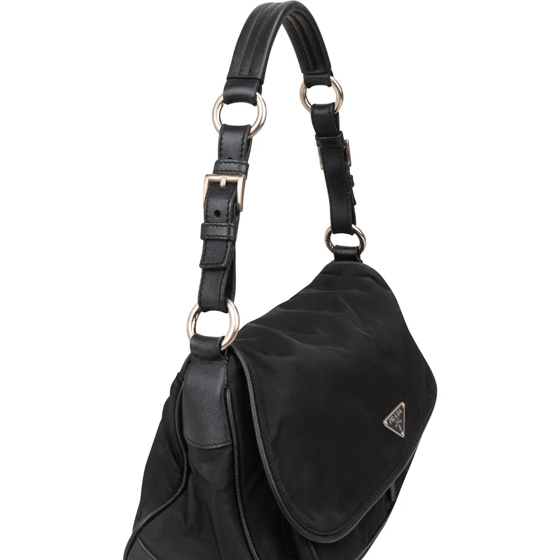Prada Tessuto Nylon Triangle Flap Pocket Shoulder Bag