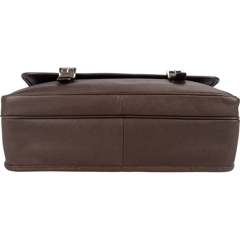 Prada Saffiano Leather Triangle Messenger Crossbody Bag